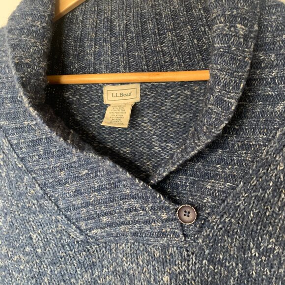 L.L. Bean Men’s Blue Shawl Collar Pullover Sweater – Wool Blend - Picture 3 of 11